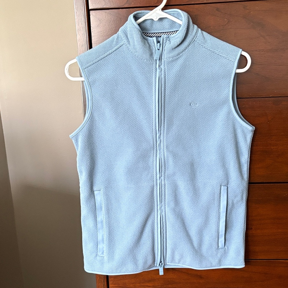 Southern Tide Boy’s Light Blue Zip-Front Fleece Vest, size L